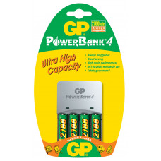 Зарядно устройство за акумулаторни батерии GP Power Bank 4 комплект с 4 броя AA, R6, 2700mAh