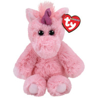 Плюшен еднорог TY Plush Unicorn Pink, Estelle, 20 cm 