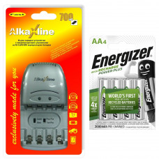 Зарядно устройство AlkaXline Fast и 4 броя Energizer 2000mAh, AA 