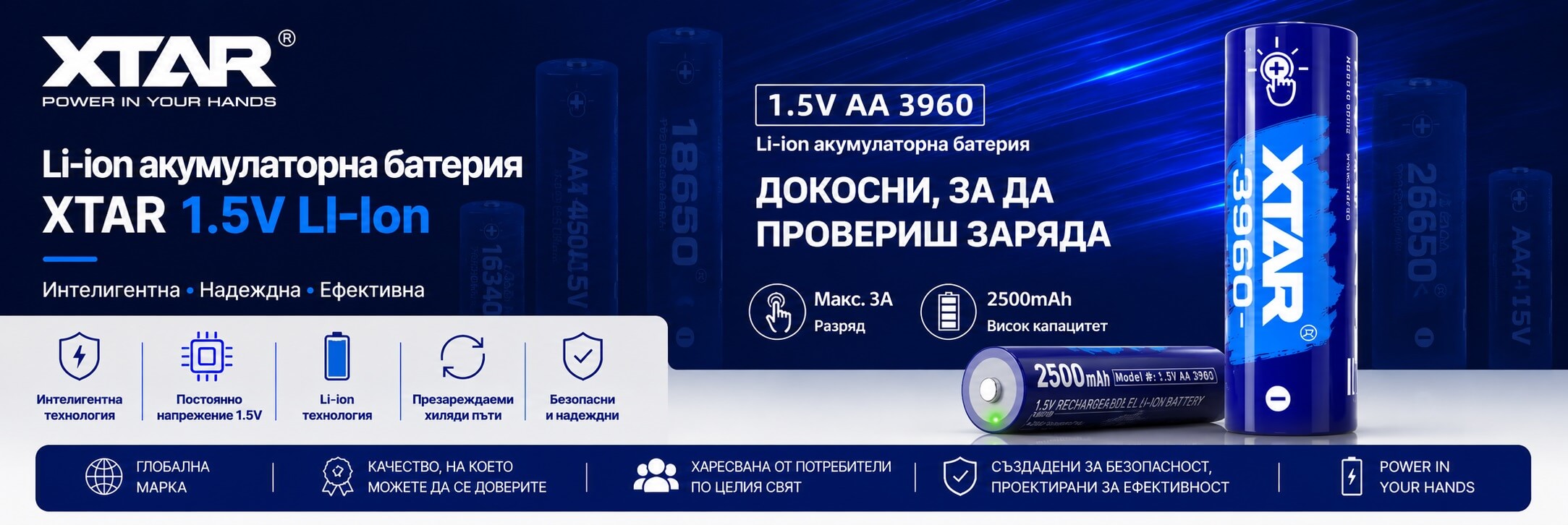 XTAR AA 4100 USB-C акумулаторна батерия